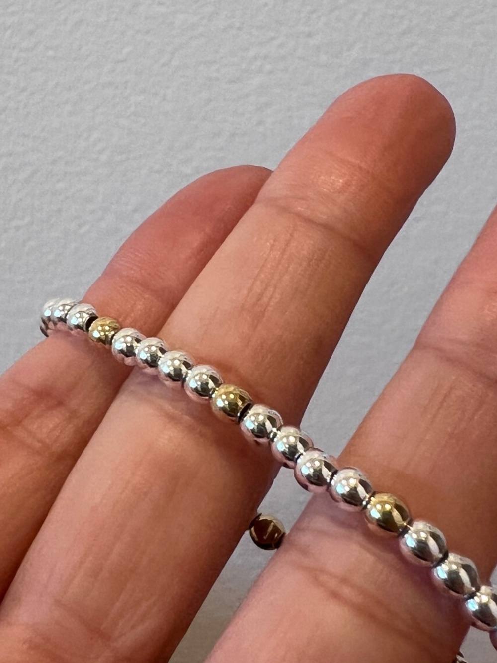 Two tone silver bracelet